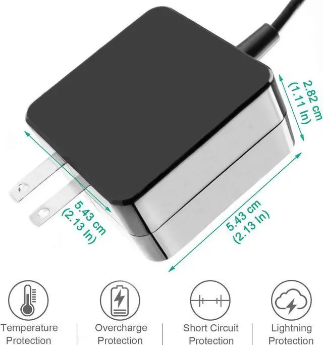 Alt view image 5 of 5 - 26W 12V 2.2A AC Adapter Charger Fit for Samsung Chromebook 3 XE500C13 XE501C13 XE500C12 PA-1250-98 PA-1250-96 W14-026N1A BA44-00322A PA3N40W AD-2612AUS Laptop Power Supply Cord