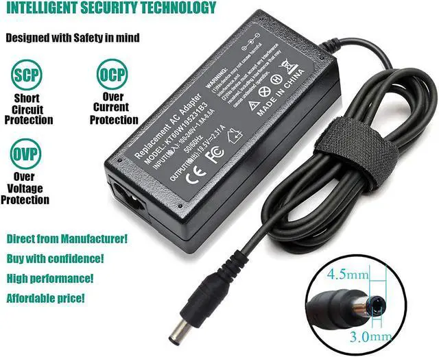 Alt view image 2 of 7 - 45W AC Adapter Charger for Dell Inspiron 13-7000 15-5000 15-3000 5100 Series 5559 5558 5755 5758 3552 5378 7378 5570 LA45NM140 HA45NM140 0YTFJC 0KXTTW 0CDF57 P58F P32E P97F XPS 13 Power Supply Cord