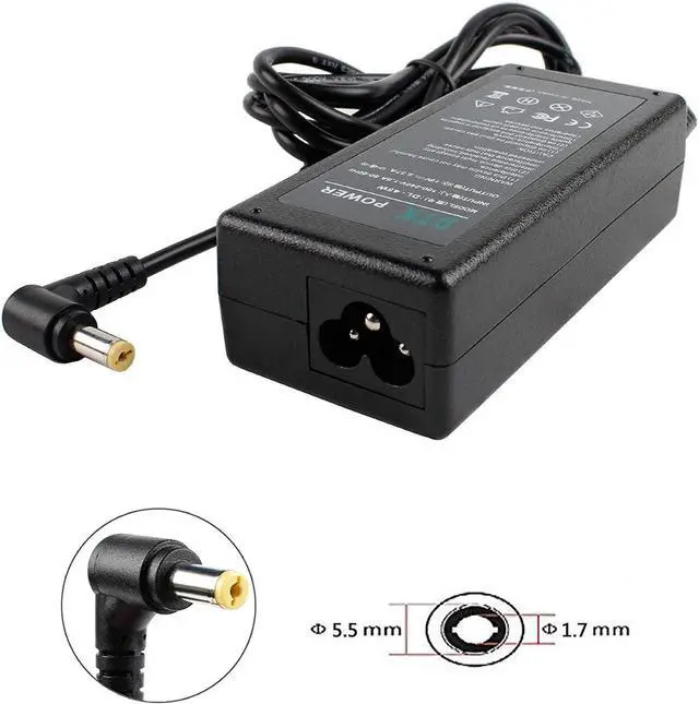 Alt view image 2 of 7 - DTK 19V 2.37A 45W for Acer AC Adapter Laptop Computer Monitor Charger Notebook PC Power Cord Supply Source Plug Connector Size: 5.5x1.7mm (NOT fit 3.0x1.1mm)