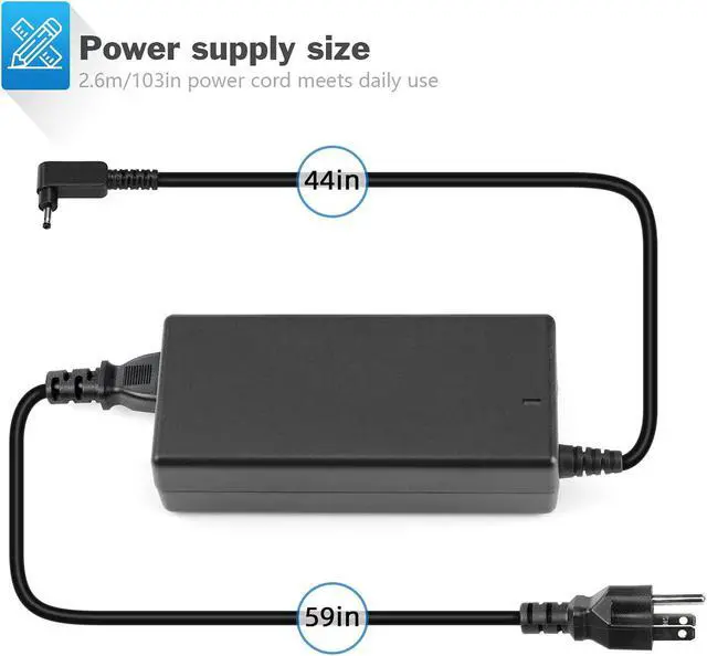 Alt view image 3 of 7 - Chromebook N15Q8 N15Q9 Adapter Charger Replacement for Acer PA-1450-26 Swift Spin 1 3 5 SF114 CB3 CB5 11 13 14 15 R11 R13 A13-045N2A N15Q9 C731 C738T CB3-532 CB3-431 CB3-131 Power Supply Cord- 45W