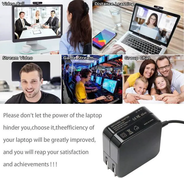 Alt view image 7 of 7 - 45W 33W Laptop Charger for Asus AD883J20 X540S X540L Q302L X553M Q200E UX360C C300M E402MA Q501L Q502L R540N X200CA X541N ZenBook UX305 UX330 UX330U UX360 Power Supply Cord