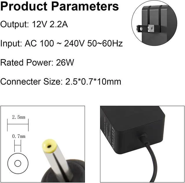 Alt view image 2 of 7 - 12V 2.2A AC-Adapter for Samsung-Chromebook-Charger 2 3 PA-1250-98 Xe500c13 Xe500c12 Xe501c13 500C 501C Xe503c12 Xe503c32 503C Laptop Power Supply Cord