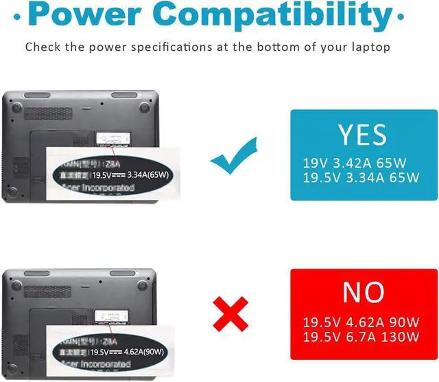 Alt view image 3 of 7 - 19V 3.42A 65W AC Adapter Charger Compatible with Toshiba Satellite C55 C655 C850 C50 L755 C855D L655 L745 P50 C55D S55;Toshiba Portege Z30 Z930 Z830 Satellite Radius 11 14 15 DC Power Supply Cord