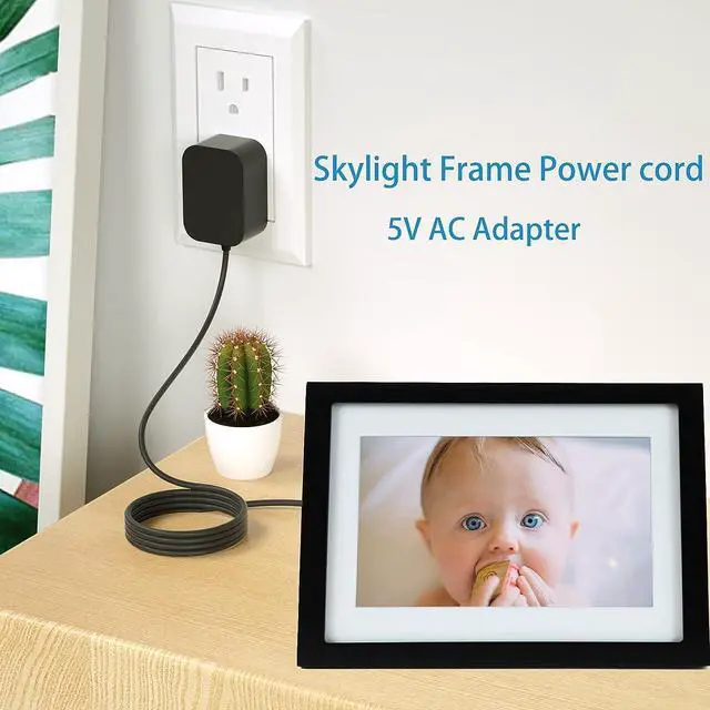 Alt view image 2 of 7 - Power Cord for Skylight, HP, Aluratek, BSIMB Smart Digital Picture Frame 5V AC Adapter Charger (Not for 9V or 12V)