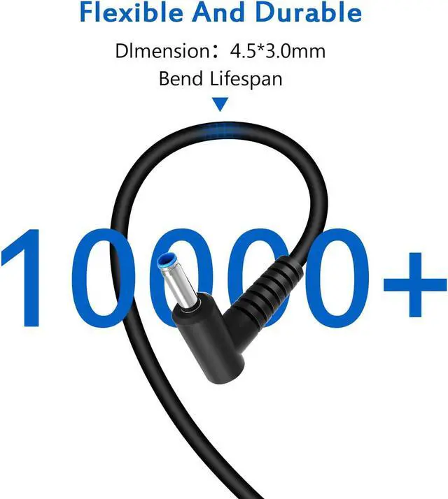 Alt view image 5 of 7 - Charger for HP Laptop 65W 45W Smart Blue Tip HP Pavilion x360 11 13 15 Zbook 14u G4 G5 15u 15 G3 Notebook 15 HP Stream 13 11 14 Power Adapter