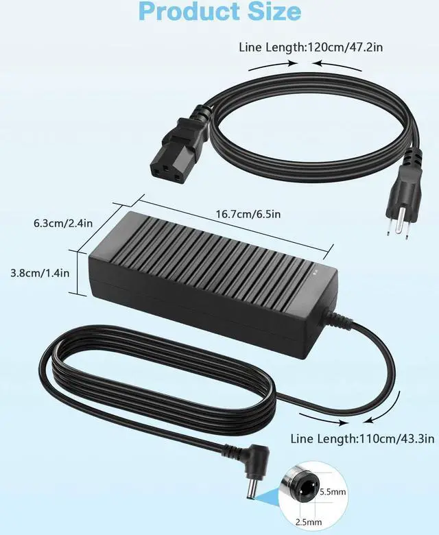 Alt view image 5 of 7 - 24V 5A 120W Power Supply 100V-240V or 110V - 220V AC to DC Adapter 24V 5amp Switching Converter 5.5x2.1mm Plug for Routers CCTV IP Security Cameras 5050 3528 LED Strip Mould Lights