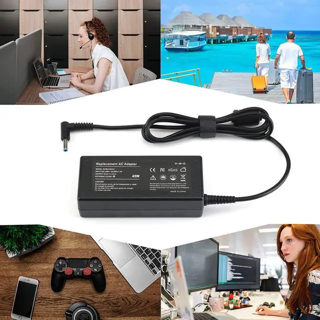 Alt view image 6 of 6 - 45W 19.5V 2.31A AC Adapter Charger for HP Stream 11 13 14 Series;Pavilion TouchSmart 11 13 15;Elitebook Folio 1040 G1;HP Spectre X360; fit 721092-001 741727-001 Power Supply Cord