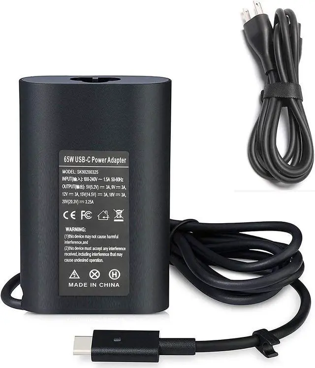 Main image of 65W Type-C Charger fit for Dell Latitude 3120 3189 3190 3310 3330 3340 3390 3510 3520 3550 5300 5330 5410 5430 5530 7275 7390 7400 7420 USB-C AC Adapter