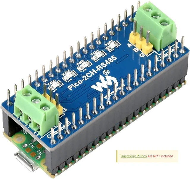 Alt view image 7 of 7 - Waveshare 2-Channel RS485 Module for Raspberry Pi Pico Incorporates RS485 Transceiver SP3485 Using UART Bus