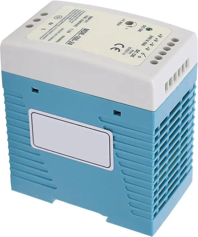 Alt view image 7 of 7 - Eujgoov Berm DinRail Switching Power Supply MDR10024 Output 100W/24V/1.3A Input 100240VAC