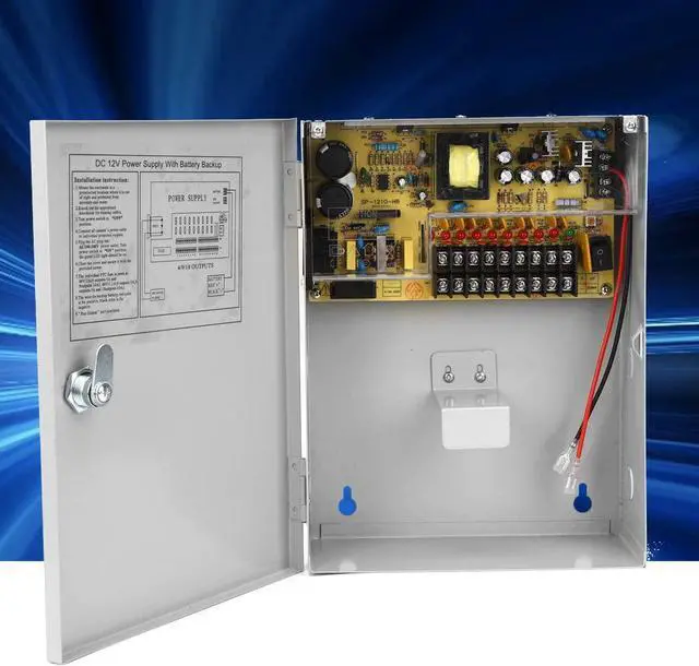 Alt view image 2 of 7 - Emoshayoga Access Controller Power Supply Box, Delayed Power Off Function Access Control Power Supply Box UPS PWM Natural Cooling for Access Control