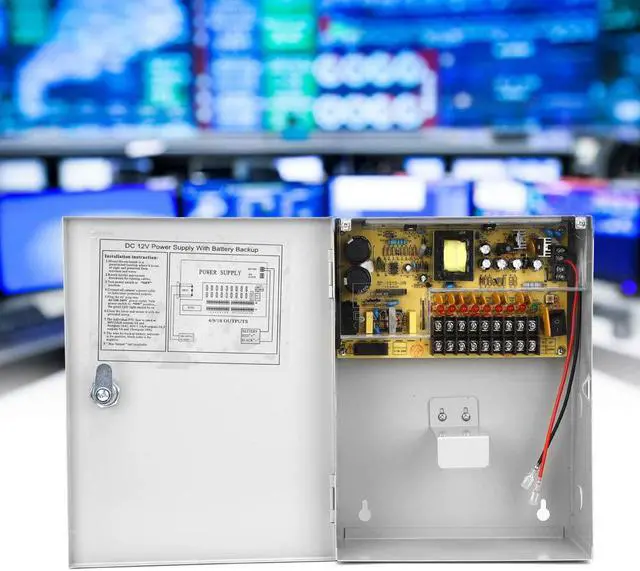 Alt view image 3 of 7 - Emoshayoga Access Controller Power Supply Box, Delayed Power Off Function Access Control Power Supply Box UPS PWM Natural Cooling for Access Control