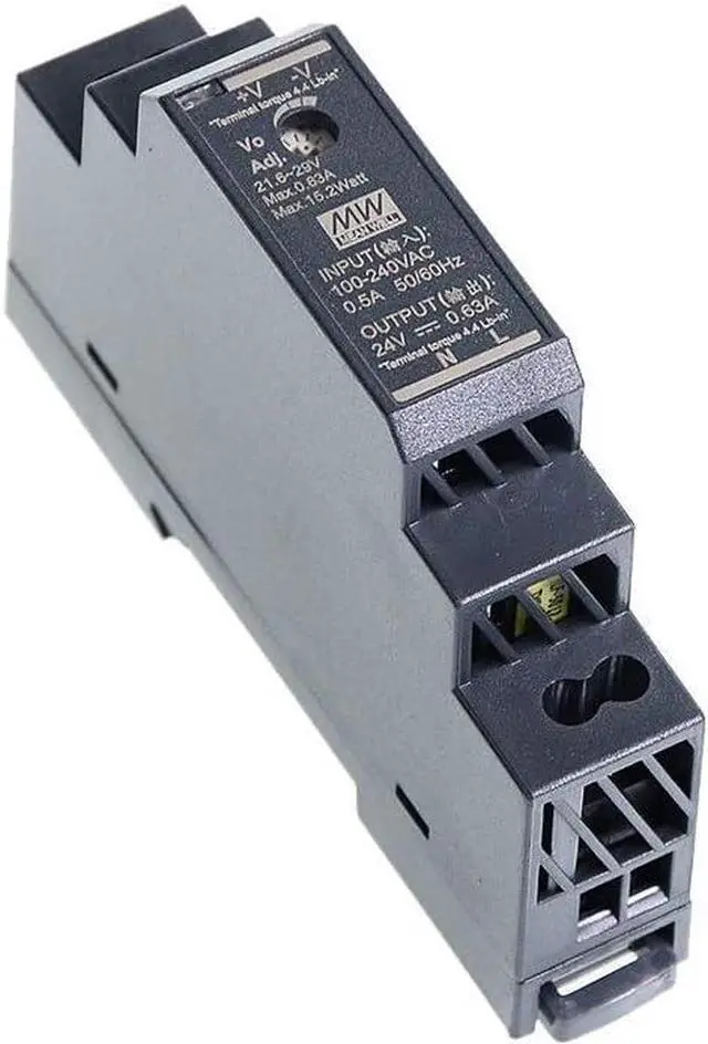Alt view image 2 of 6 - Original Mean Well HDR-15 30 60 100 150 Series DC 5V 12V 15V 24V 48V meanwell Ultra Slim Step Shape DIN Rail Power Supply (Output Voltage : 24V, Power : HDR 100N)
