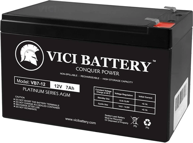 Main image of VICI Battery VB7-12 12V 7Ah Replacement UPS Battery Compatible with APC Back-UPS 550 (BE550G)