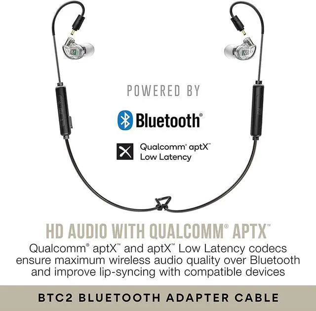 Alt view image 6 of 7 - MEE audio M6 PRO Musicians' in-Ear Monitors Wired + Wireless Combo Pack: Includes Stereo Audio Cable and Bluetooth Audio Adapter (Clear) (CMB-M6PROBT-CL)