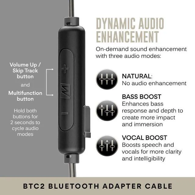 Alt view image 7 of 7 - MEE audio M6 PRO Musicians' in-Ear Monitors Wired + Wireless Combo Pack: Includes Stereo Audio Cable and Bluetooth Audio Adapter (Clear) (CMB-M6PROBT-CL)