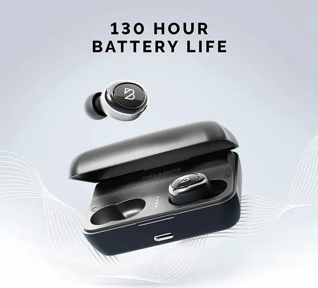 Alt view image 4 of 7 - Back Bay Audio Duet 50 Pro  Sweatproof Wireless Bluetooth Earbuds, 130 Hour Long Battery Life for iPhone, Android, Mini Charging Case, TWS Headphones with Microphone, Gift for Runners
