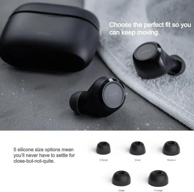 Alt view image 4 of 7 - WYZE Wireless Earbuds 5.0 Bluetooth Headphones with IPX5 Sweat Resistance, 30 dB Noise Reduction,4 Voice-Isolating Mics, Alexa Built-in True Wireless Earbuds,Charging Case, Workout,Sports