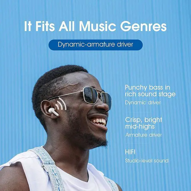 Alt view image 3 of 7 - QCY T11 True Wireless Earbuds with 4 Mics Noise Cancelling, in-Ear Detection Headphones Bluetooth 5.1, Deep Bass, App Customize, Touch Control, Type-C, 35H Paytime Earphone for Workout (White)