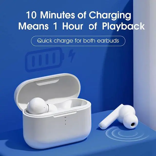 Alt view image 6 of 7 - QCY T11 True Wireless Earbuds with 4 Mics Noise Cancelling, in-Ear Detection Headphones Bluetooth 5.1, Deep Bass, App Customize, Touch Control, Type-C, 35H Paytime Earphone for Workout (White)