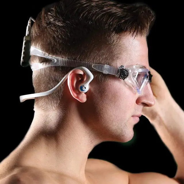 Alt view image 2 of 6 - HydroActive Premium Short-Cord Waterproof Headphones (Wired 3.5 mm Jack) with 11 Earbuds in 4 Styles (Separate Music Player Purchase Required)