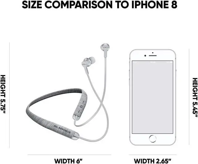 Alt view image 3 of 7 - Sol Republic Shadow Fusion Bluetooth Earbuds, Grey 10-Hour Playtime Comfortable Knit Tech Fiber Collar Magnetic Connection Earbuds Flexible Compact Storage Convenient Carrying Case, Gray