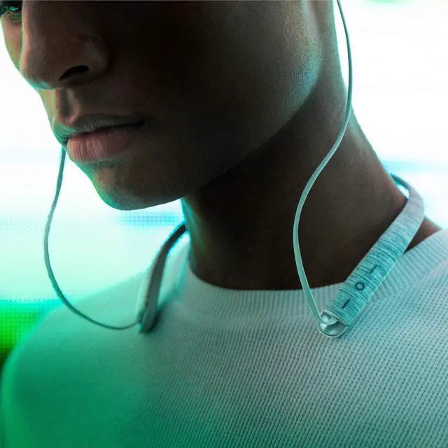 Alt view image 7 of 7 - Sol Republic Shadow Fusion Bluetooth Earbuds, Grey 10-Hour Playtime Comfortable Knit Tech Fiber Collar Magnetic Connection Earbuds Flexible Compact Storage Convenient Carrying Case, Gray