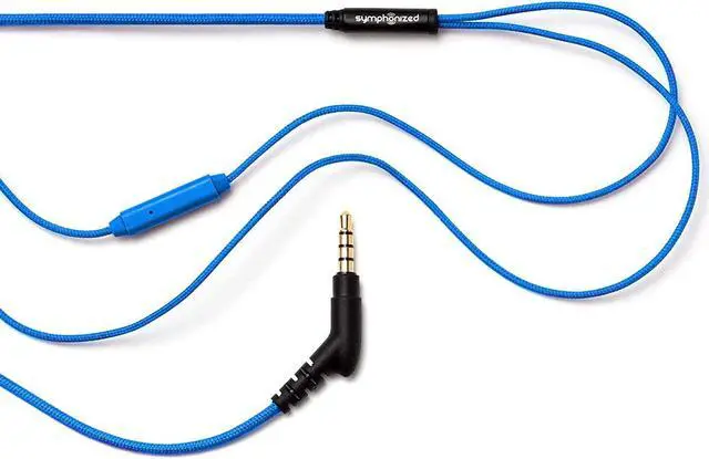 Alt view image 5 of 6 - Symphonized GLXY Premium Genuine Wood in-Ear Noise-isolating Headphones with Mic and Nylon Cable (Blue)