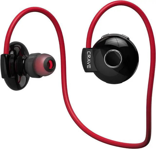 Main image of Crave Octane Sport Wireless Bluetooth Earphones, in-Ear Sweat and Water Resistant Stereo Lightweight Headphones Earbuds Premium Sports Headset with Built-in Mic  Red