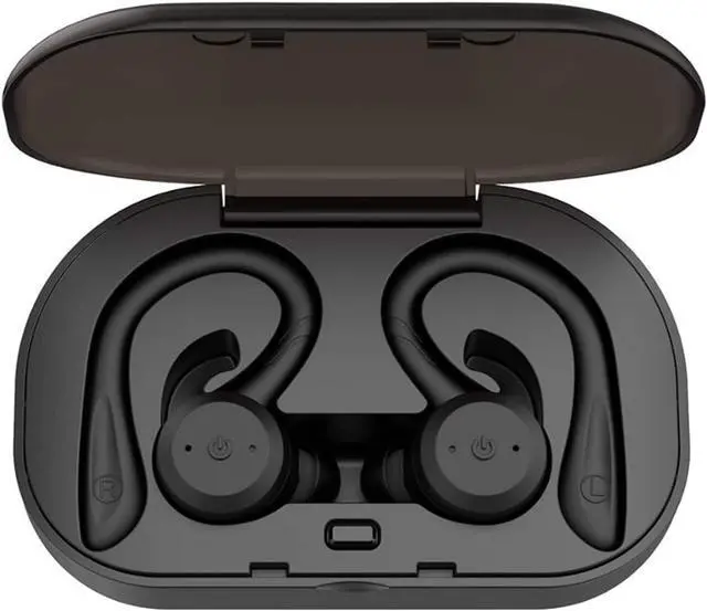 Alt view image 3 of 7 - DLW True Wireless Earbuds Bluetooth 5.0 Headphones, Sports in-Ear TWS Stereo Mini Headset w/Mic HiFi Bass IPX7 Waterproof, One Step Instant Pairing Case Noise Cancelling Earphones (Black)