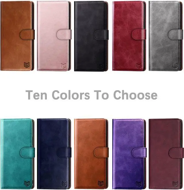 Alt view image 2 of 6 - SUANPOT for Samsung Galaxy Note 9 6.4" with RFID Blocking Leather Wallet case Credit Card Holder, Flip Folio Book Phone case Cover Purse Poket for Women Men for Samsung Note 9 case Wallet Wine Red