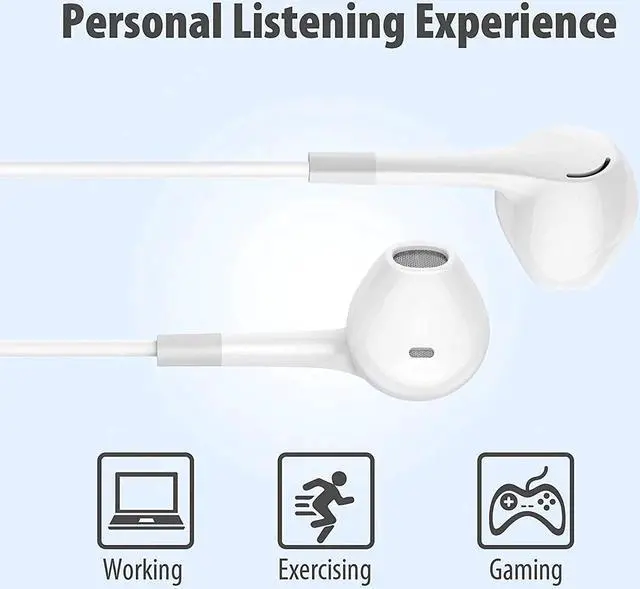 Alt view image 5 of 7 - Earbuds Earbuds 5 One Pack Wired Earbuds with Subwoofer Stereo Blocking Microphone Compatible with iPhone Android Phone Laptop Computer iPad or Any Device with 3.5mm Interface