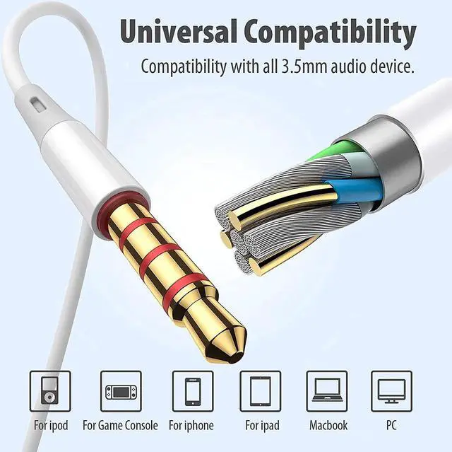 Alt view image 6 of 7 - Earbuds Earbuds 5 One Pack Wired Earbuds with Subwoofer Stereo Blocking Microphone Compatible with iPhone Android Phone Laptop Computer iPad or Any Device with 3.5mm Interface