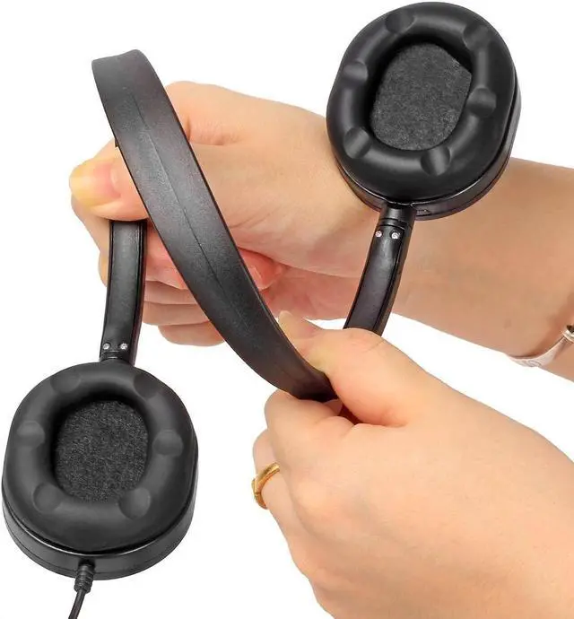 Alt view image 4 of 6 - Wholesale Bulk Low Cost Earphone Earbuds Headphones (KHP-50) 50 Pack Wholesale Headphone for School,Airplane,Hospital,Students,Kids and Adults