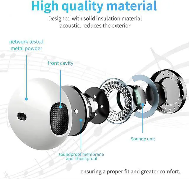 Alt view image 2 of 7 - Wired Earbuds Headphones 4 Pack, 3.5mm Jack Ear Buds with Microphone and High Sound Quality, Earphones Compatible with Computer Laptop iPad and Android Phones in School Office and Home