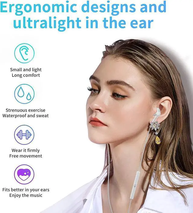Alt view image 6 of 7 - Wired Earbuds Headphones 4 Pack, 3.5mm Jack Ear Buds with Microphone and High Sound Quality, Earphones Compatible with Computer Laptop iPad and Android Phones in School Office and Home