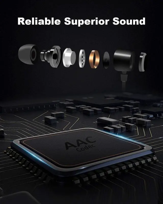 Alt view image 4 of 7 - NANAMI Bluetooth Headphones Wireless Earbuds - Sports Magnetic Neckband Wireless Headsets, HiFi Stereo Deep Bass Updated Bluetooth 5.3 Earphones IPX7 Waterproof with Mic for Gym Running 24h Playtime