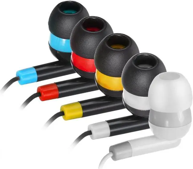 Alt view image 2 of 6 - Bulk Earbuds Headphones Wholesale Earphones KWA-19B Wired 100 Pack Disposable Ear Buds Bulk Multi Colored Headphones for School Classroom Students