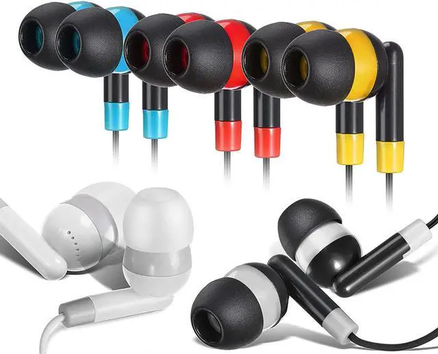 Main image of Keewonda Bulk Earbuds Headphones 30 Pack Multi Color for Classroom Kids Students School Disposable Earbuds Earphones for Computers Laptop iPad Individually Bagged
