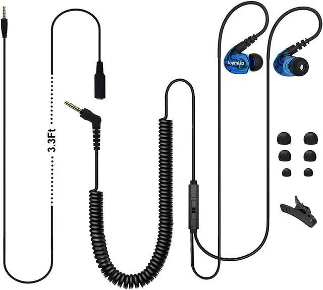 Main image of Joymiso 16Ft Extra Long Cord Earbuds Headphones for TV PC Laptop with Mic Volume Control Spring Coil Wire & Extension Cable 3.5mm Wired Over Ear in-Ear Computer Earphones for Kids Women Small Ears