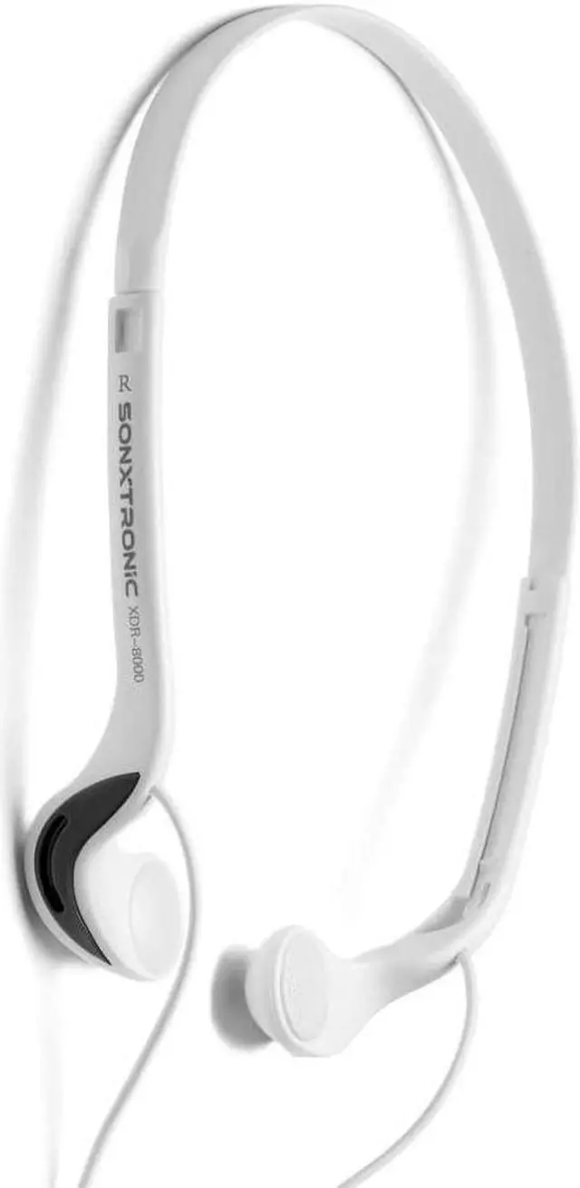 Main image of White ICE Xdr-8001 Vertical in Ear Ultralight Sport Running Headband Headphones (mdr-w08l Style White and Silver)