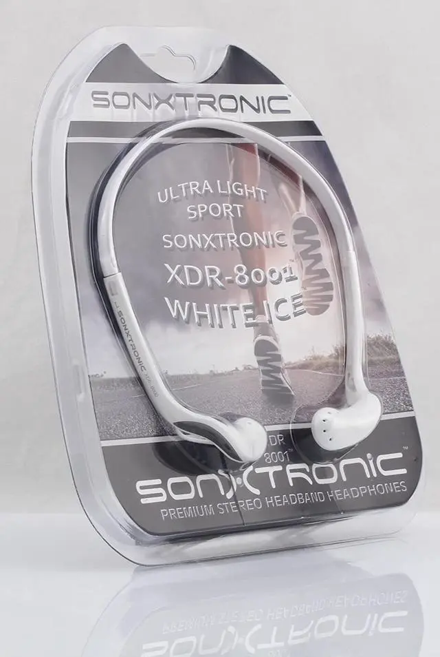 Alt view image 2 of 7 - White ICE Xdr-8001 Vertical in Ear Ultralight Sport Running Headband Headphones (mdr-w08l Style White and Silver)