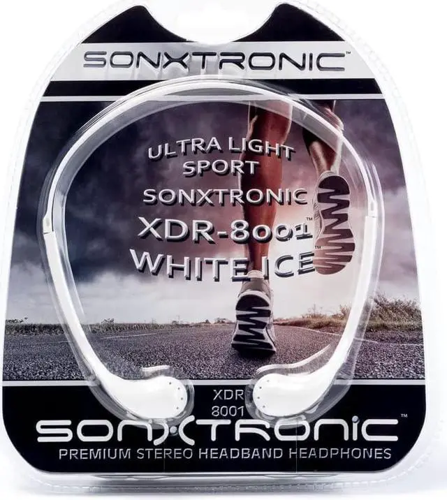 Alt view image 5 of 7 - White ICE Xdr-8001 Vertical in Ear Ultralight Sport Running Headband Headphones (mdr-w08l Style White and Silver)