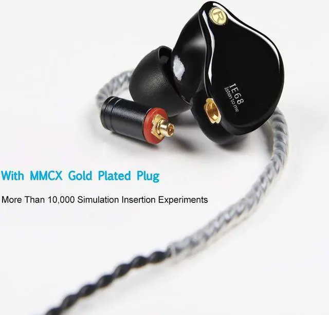 Alt view image 2 of 7 - Wired Earbuds in-Ear Headphones for Singers/Drummers/Musicians Noise Isolating Bass Driven Earphones Carry Case Ear Buds Tips MMCX 3.5MM Jack IEM Earphones ((Black UV Coating)