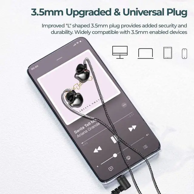 Alt view image 5 of 7 - Wired Earbuds in-Ear Headphones for Singers/Drummers/Musicians Noise Isolating Bass Driven Earphones Carry Case Ear Buds Tips MMCX 3.5MM Jack IEM Earphones ((Black UV Coating)