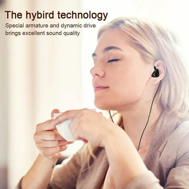 Alt view image 6 of 7 - Wired Earbuds in-Ear Headphones for Singers/Drummers/Musicians Noise Isolating Bass Driven Earphones Carry Case Ear Buds Tips MMCX 3.5MM Jack IEM Earphones ((Black UV Coating)