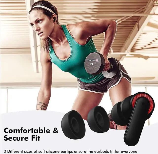 Alt view image 2 of 7 - Bluetooth Headphones for Samsung Z Fold Flip 3 True Wireless Earbuds with Charging Case TWS Stereo Sound in-Ear Noise-canceling Earphones with Mic for iPhone 13 Pro Max 11 12 Mini Galaxy S21 S20 FE 5G