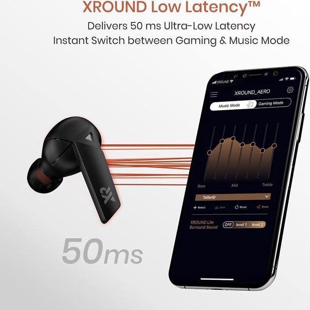 XROUND AERO True Wireless Gaming Earbuds, 50ms Ultra-Low Latency