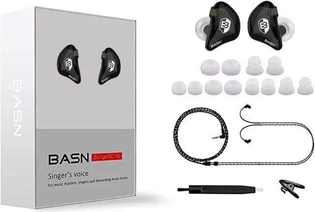 Alt view image 6 of 6 - BASN Bsinger BC100 in Ear Monitor Headphones Universal Fit Noise Isolating IEM Earphones for Musicians Singers Studio Audiophiles (Black)