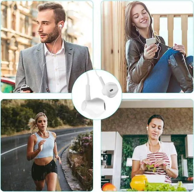 Alt view image 7 of 7 - Wired Earbuds Pack of 4, in-Ear Wired Earphones with Microphone Volume Control, Powerful Heavy Bass, High Definition, Headphones Compatible with Android, iPhone, iPod, iPad, MP3 and Most 3.5mm Jack